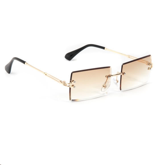 Mocha Brown Tint Rimless Summer Sunglasses - Picture 3 of 4